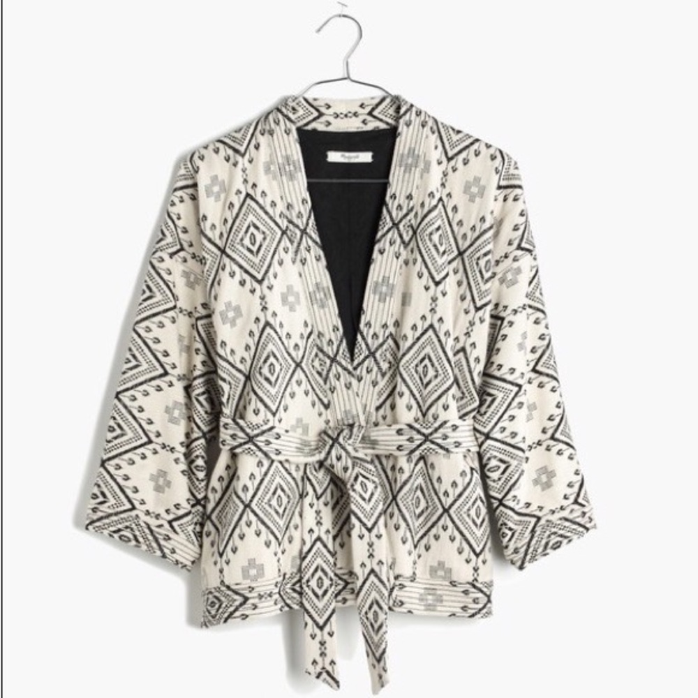 Madewell Cotton Arrowhead Kimono Aztec Wrap Jacket